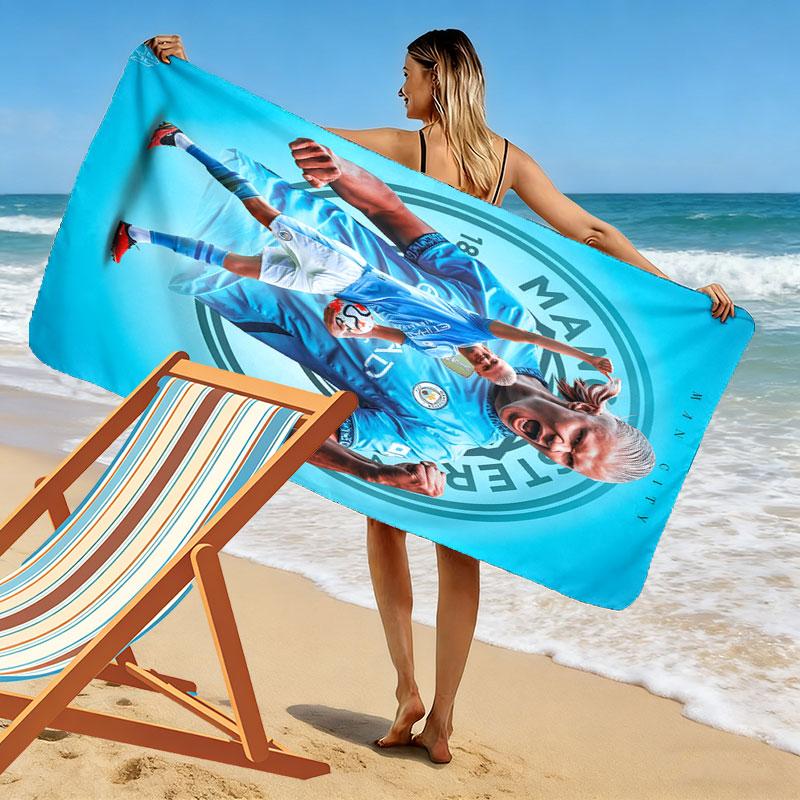 Haaland Goal Print Beach Towel, Large Soft Quick Dry Towel for Beach Camping Swimming