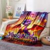 1PC Dragon Quest Custom Name Patterned Flannel Blanket Suitable For All Seasons For Home Decor Warmth And Comfort Gifts Holiday Present