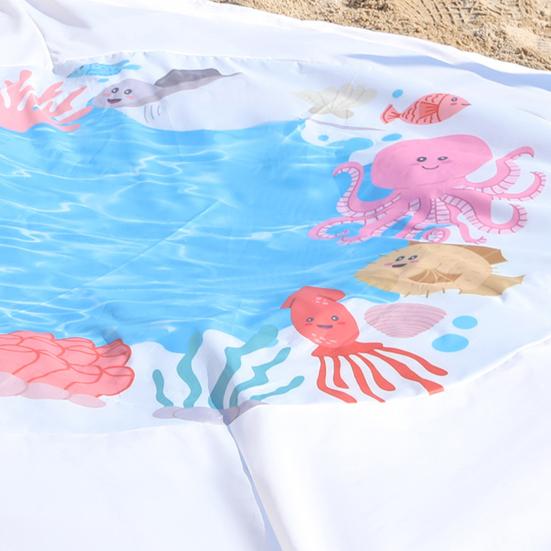 1 Набор Детский Плескательный Бассейн Пляжное Одеяло с Сумкой для Колышков Легкий Портативный Складной 2-в-1 Летние Каникулы Малыши Плескательный Бассейн Уличный Коврик для Кемпинга