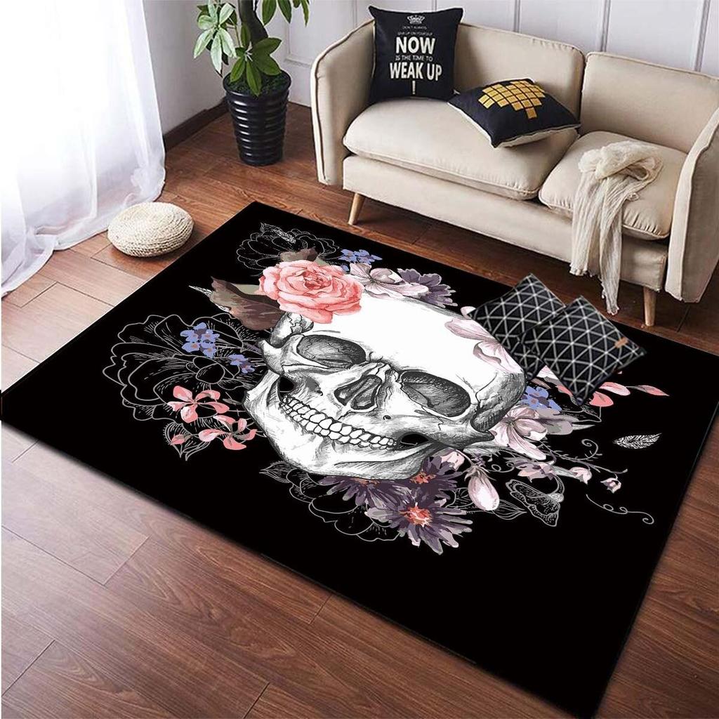 Ковер с черепом, противоскользящий ковер для гостиной, дома, внутренние коврики, ковер для спальни, дивана, ковер, домашний кухонный коврик