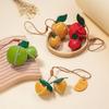 Strawberry Fruit Pendant Pear Bag Pendant Cute Leather Keychain  Women