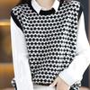 Fashion Plaid Casual Knitted Sweater Vest Korean Women's O-Neck Autumn Sleeveless Loose Jumpers