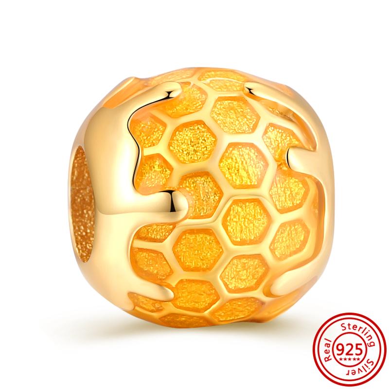 Новый 925 Серебряный Золотой Замок Ключ Пчела Солнечный Замок Красное Пламя Тонкие Бусины Подходит Оригинальный 925 Браслет Подвески DIY Изготовление Ювелирных Изделий