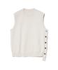 IRONYPORNO WHITELINE 86-Iroj364 Side Button Slit Knit Vest Beige