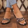 Модные женские тапочки с леопардовым принтом, летние новые женские шлепанцы 2025 года, нескользящие, модные, удобные, для улицы, пляжные тапочки