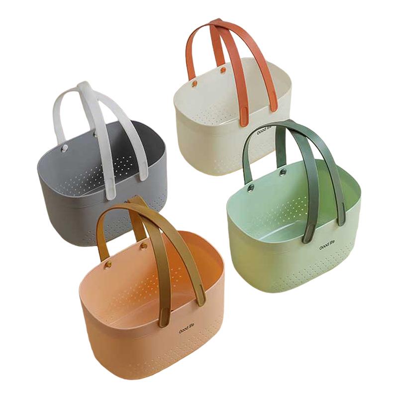 Портативная силиконовая корзина для хранения вещей в ванной