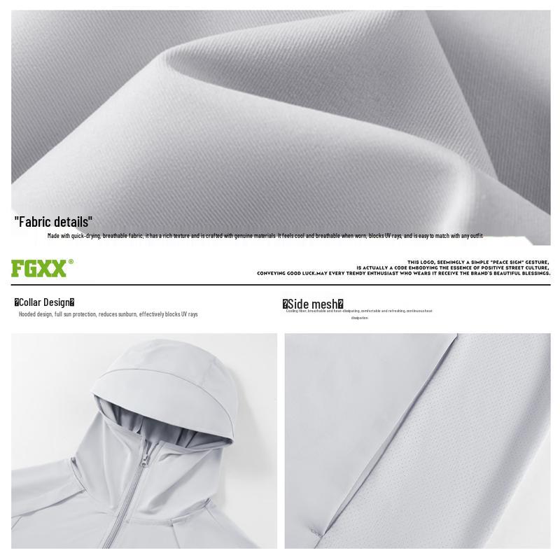 Fingercroxx IT Men's Color-block Hooded Sun Protection Jacket