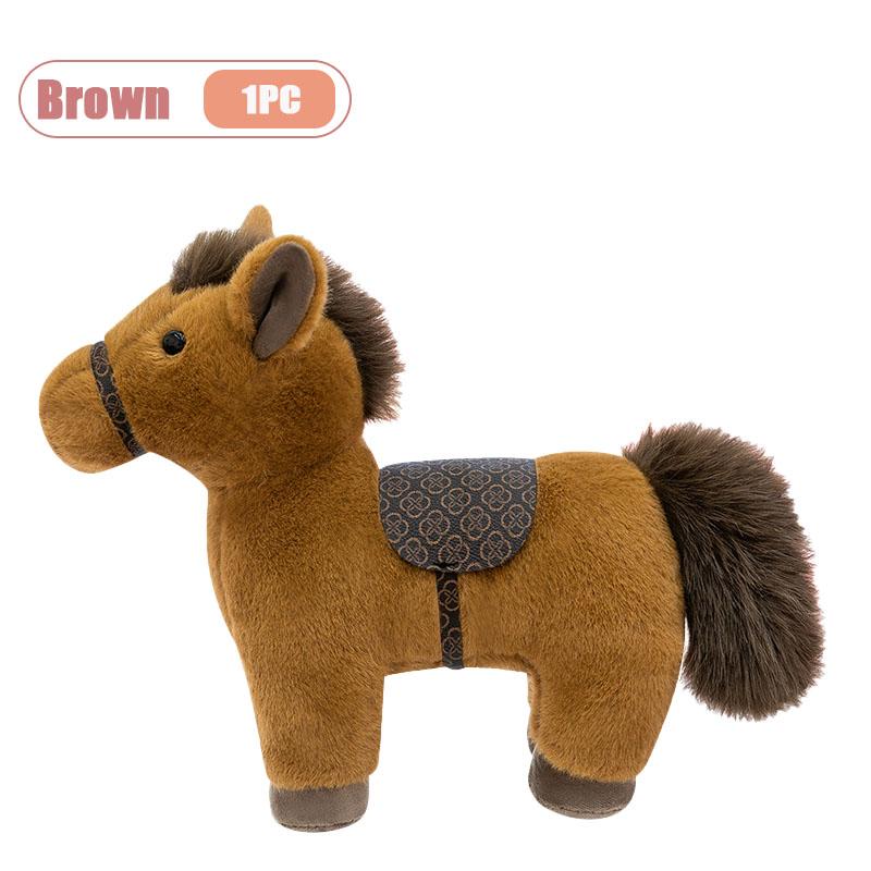1-4 шт. Зодиакальный подарок Плюшевая кукла пони Реалистичная подушка в виде белой лошади Маскот года лошади Мягкая игрушка Коллекционная