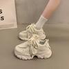 Модные женские кроссовки на платформе для активного отдыха, вулканизированные, однотонные, 2024, высококачественные, однотонные, на шнуровке, с толстой подошвой, женская обувь