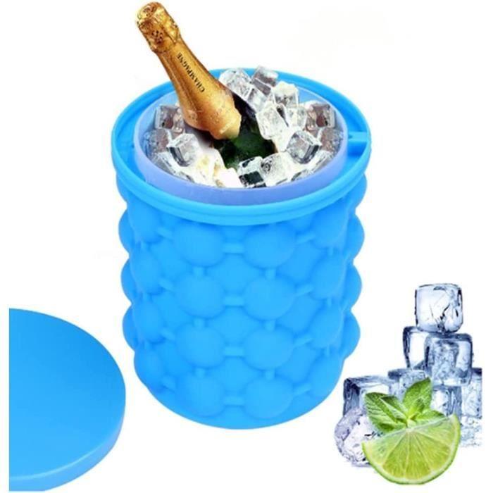 Bac à glaçons - Grand seau à glace 2 en 1 - TPR de qualité alimentaire - Couvercle hermétique
