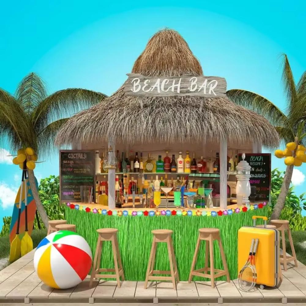 Party Decoration Grass Table Skirt Hawaii Themed Hawaiian Table Skirt Hawaii Party Tablecloth