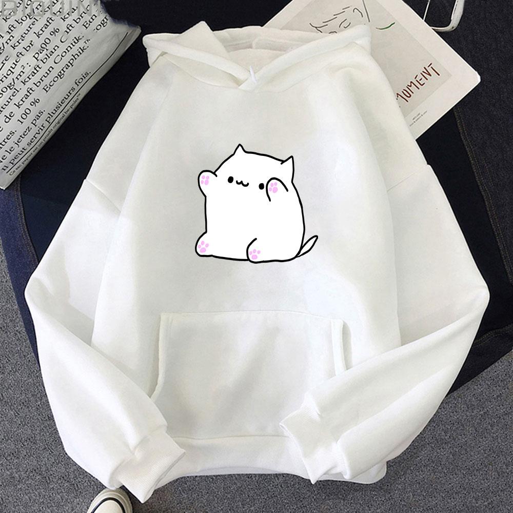 Bongo Cat Hoodies for Women Kawaii Graphic Sweatshirts Men Clothing Female Casual Y2k Clothes Long Sleeve Pullover Streetwear