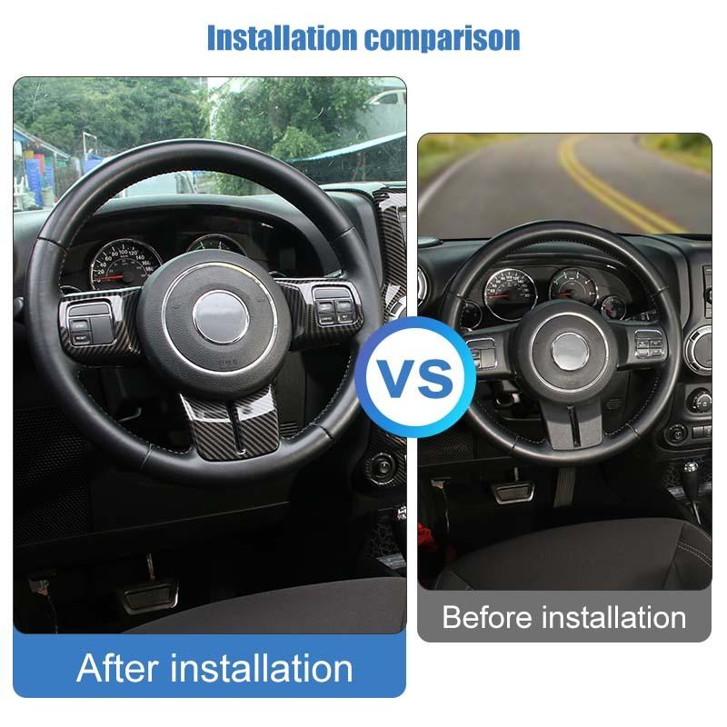 Dashboard Central Control Steering Wheel Co-pilot Handle Decoration Interior Kit Fit for Jeep Wrangler JK 2011-2017 Car Accessories