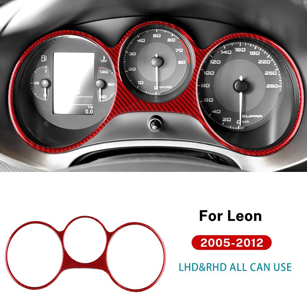 Настоящая наклейка из мягкого углеволокна для Seat Leon 2005 2006 2007 2008 2009 2010 2011 2012, отделка приборной панели автомобиля, спидометра