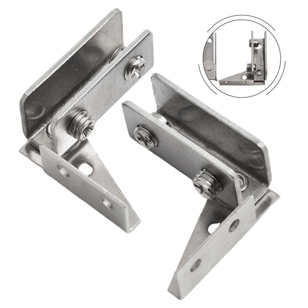 Sturdy Hinges for Glass Shelves and Bathroom/Kitchen Glass Panels (2 PCS)