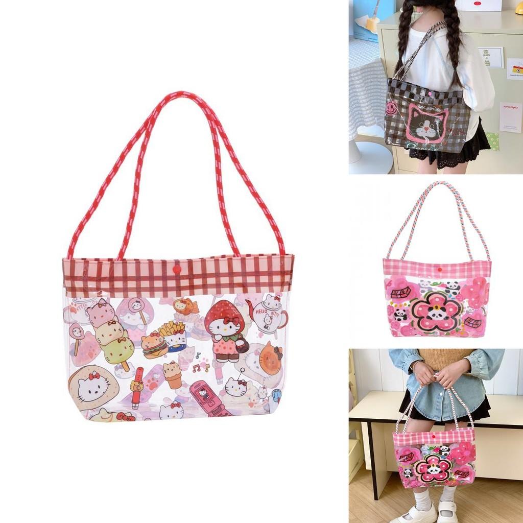 Пляжная сумка из ПВХ Hello Kitty для детей, легкий мультяшный дорожный органайзер для детей