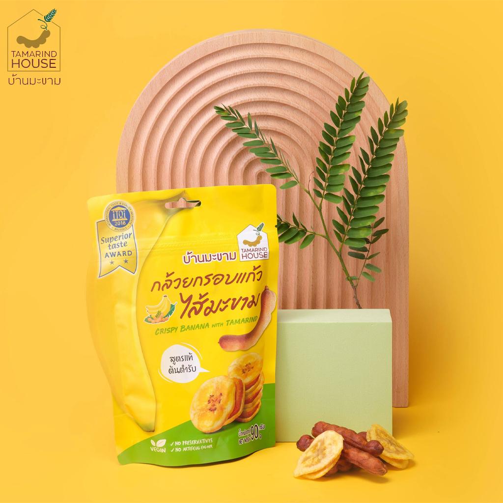 Tamarind House Crispy Banana with Fruits, Passion Fruit, Тамаринд, Пряный Тамаринд, 45 г. х 1/3 шт - Тайская закуска