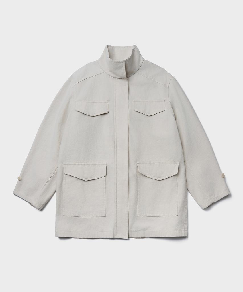 TTUDEMENT Washed Cotton Work Jacket_Beige