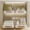 Under-Sink Stainless Steel Pull-Out Dish Rack for Cabinet; Drain Rack for Plates and Dishes