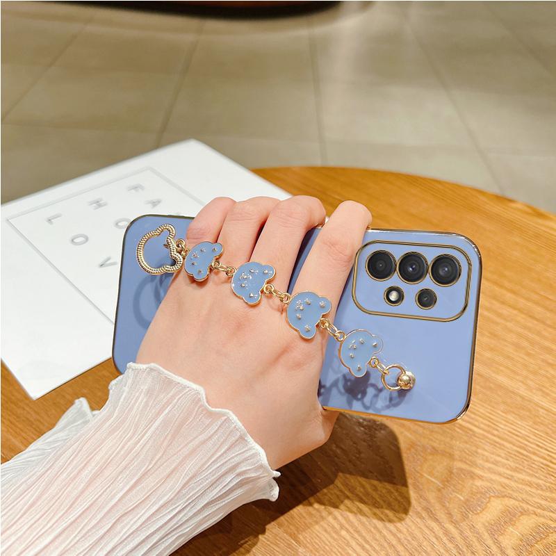 Силиконовый чехол для телефона с держателем браслета «Медведь» для Samsung Galaxy A53 A73 A33 A52 A52s A72 A32 4G 5G A51 A71 A12 A31 A21S Fe, защитный чехол