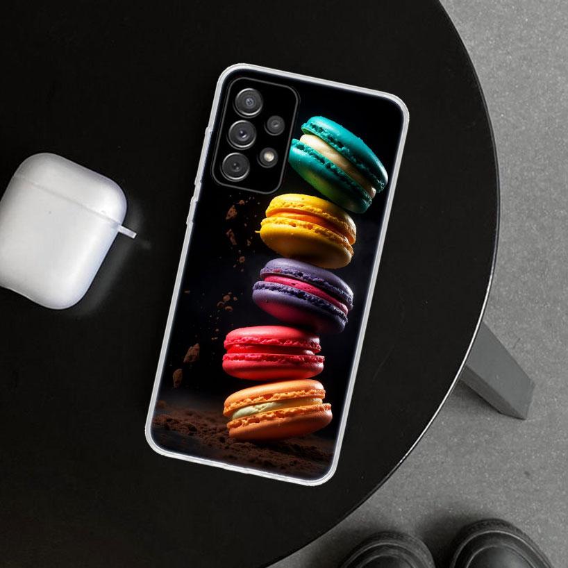 Macaron Ice Cream Cake Doughnut Phone Case for Samsung Galaxy A17 A16 A26 A36 A56 A57 A37 A15 A25 A35 A55 A14 A24 A34 A54 A13 A2