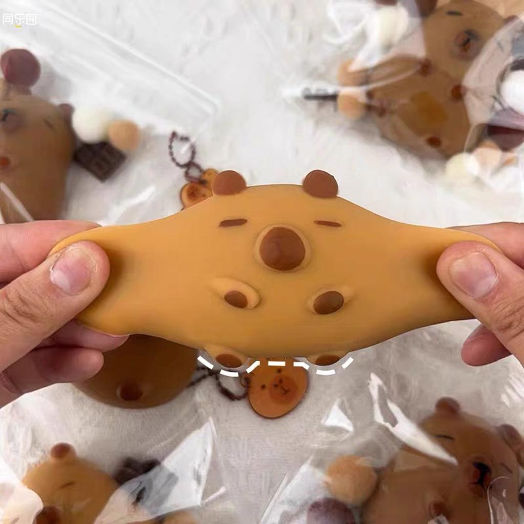 Милый мягкий брелок в виде капибары, элегантный мягкий брелок в виде капибары для снятия стресса, аксессуар для любителей капибары