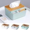 Plastic Wood Tissue Box White Decorative Bamboo Cover Toilet Paper Box Rectangular Washable Towel Napkin Tissue Holder Dresser