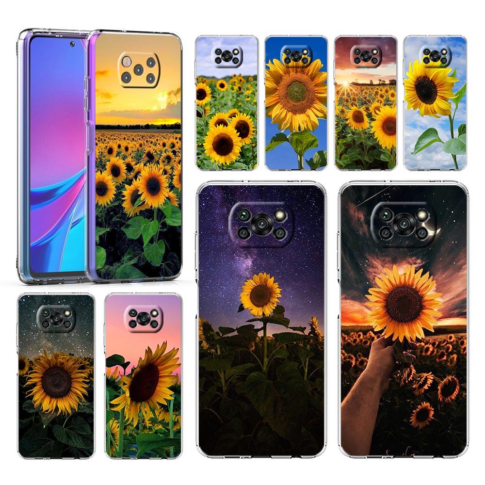 Красивый чехол для телефона с подсолнухом для Xiaomi Poco X3 NFC F3 M3 X4 X5 Pro 5G Mi 11 12 Lite Ultra 11T 11X 12T Pro 11i, мягкий прозрачный чехол