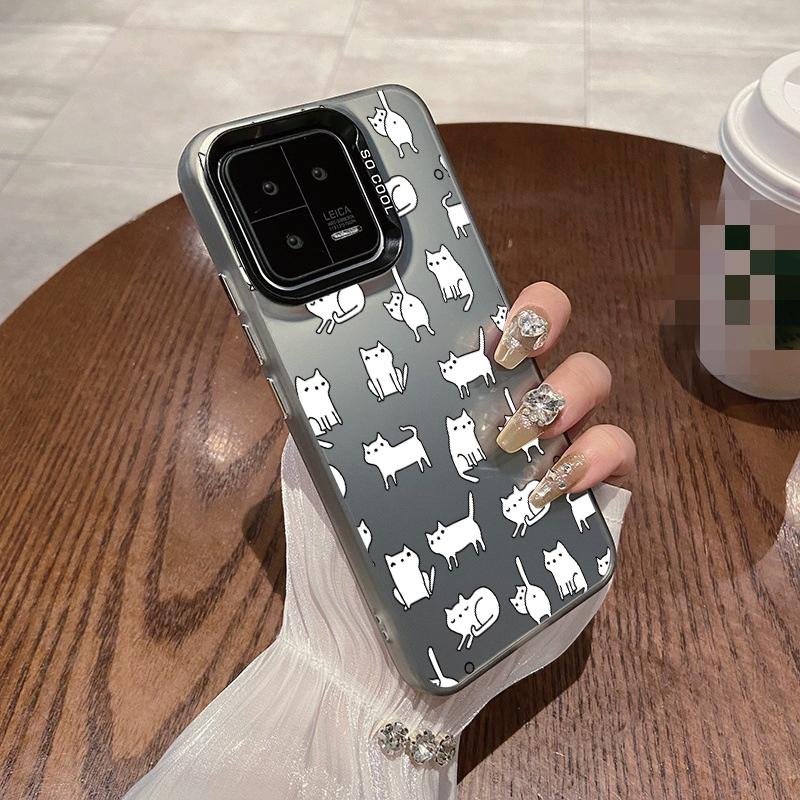 Cat Patterned Anti-drop Phone Case For Samsung S24 S23 A55 A35 Xiaomi Redmi 13C Poco C65 iPhone 15 Huawei Honor 90 Shockproof Protective Bumper Cover