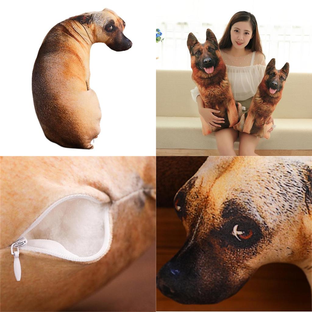 Креативная 3D подушка в виде собаки, плюшевая игрушка собака, мягкая игрушка для детей, ткань из короткого плюша, наполнитель из ПП хлопка, различные размеры и цвета