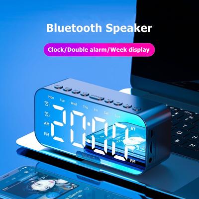 Беспроводной Bluetooth-динамик, настольный светодиодный зеркальный будильник, сабвуфер, саундбар, поддержка FM-радио, TF-плеер, Caixa De Som