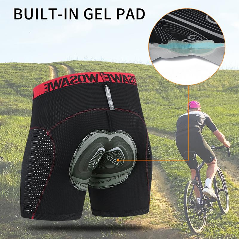Велосипедные шорты WOSAWE мужские MTB велосипедные дышащие трусы с гелевой подкладкой