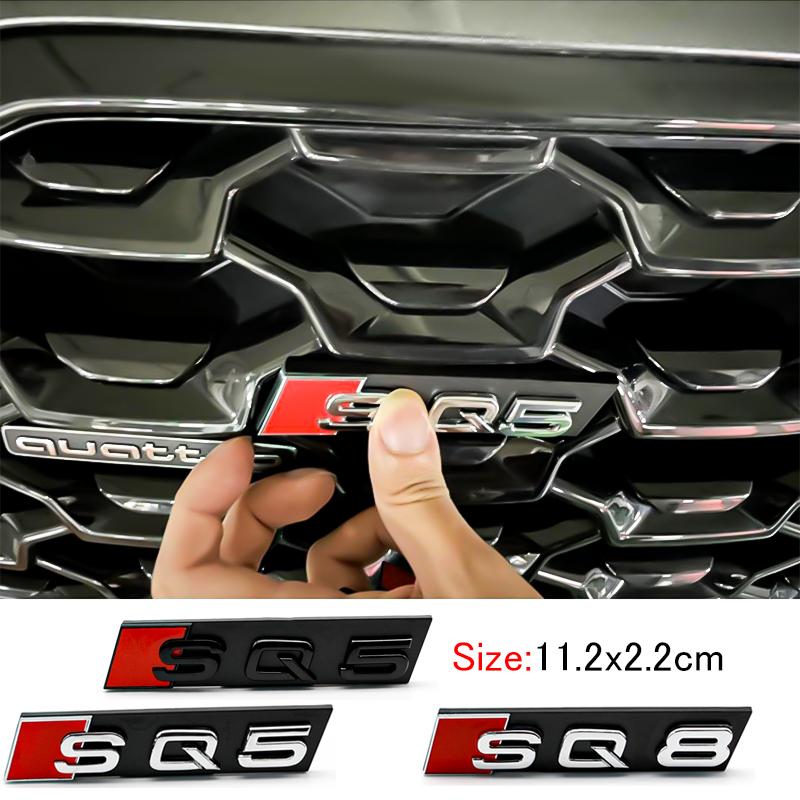 Эмблема на переднюю решетку автомобиля ABS SQ Значок Для Audi SQ3 SQ5 SQ7 SQ8 Логотип Авто Стайлинг Наклейка Декоративные Аксессуары для Модификации
