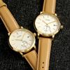 SOUE Pair Watch Classics Pair Watch Ladies Pair Couple 38mm Size Leather Belt Leather Band Camel Gold Ivory Dial [SOUE] Men's