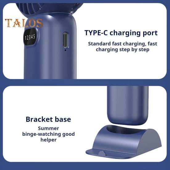 Мини-ручной вентилятор Охлаждающее устройство Цифровой дисплей Мощный воздушный поток Малошумный персональный вентилятор с аккумулятором от USB