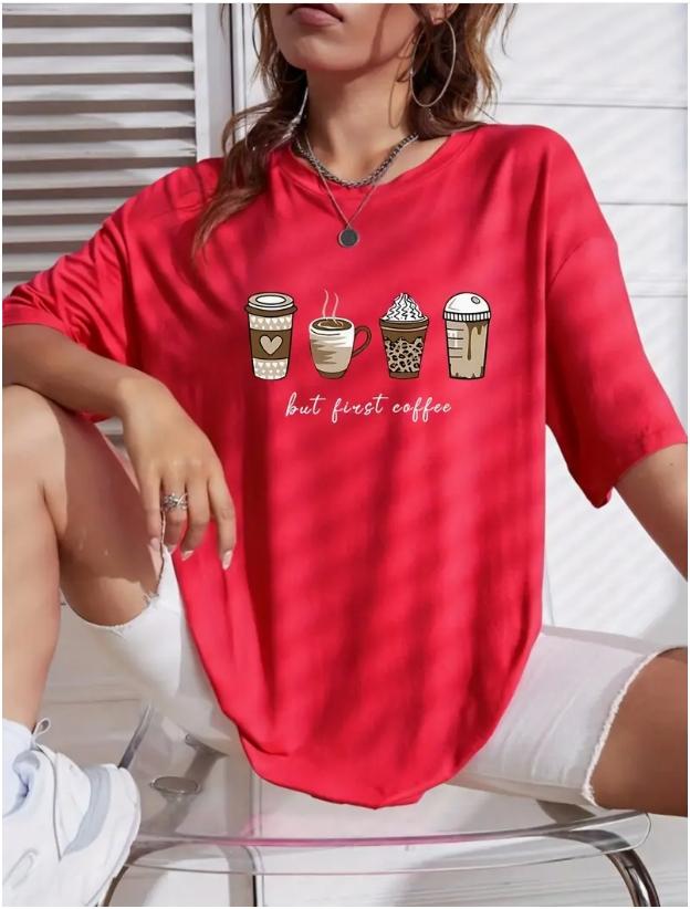 Модная женская футболка с простым принтом «Кухня», «Напитки», с буквами, забавная повседневная футболка с круглым вырезом и короткими рукавами, летняя женская футболка