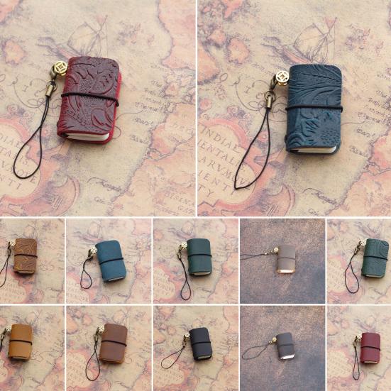 Винтажный милый мини-блокнот с обложкой из искусственной кожи и ремешком, сменный, крошечный дорожный журнал, маленький карманный дневник с книжным блоком для путешествий, для записей