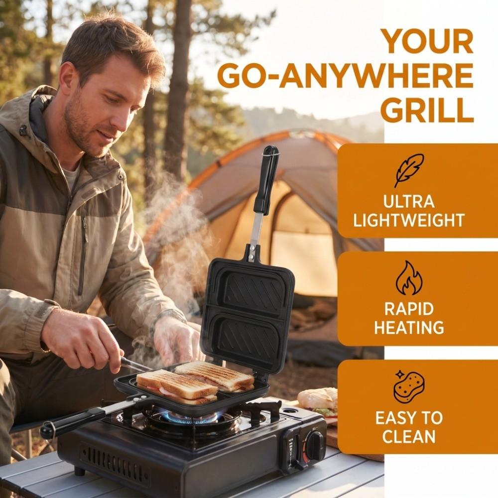 Non Stick Sandwich Baking Pan Double Sided Sandwich Grill Pan Sandwich Skillet Breakfast