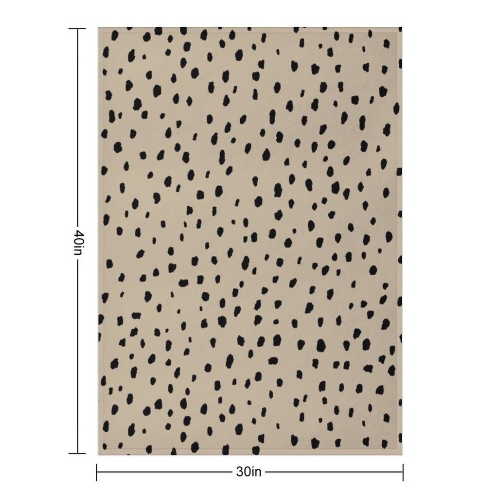 Speckle Polka Dot Dalmatian Pattern (black/tan) Throw Blanket Decorative Throw Single heavy to sleep christmas gifts Blankets