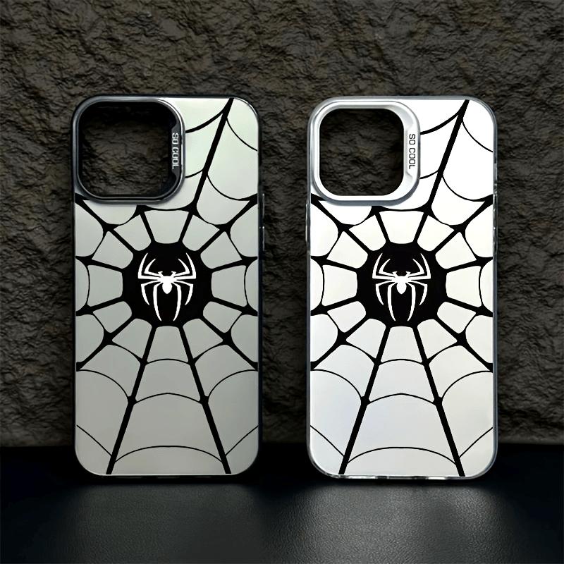Black spider pattern phone case suitable for iPhone 17 16 15 14 13 12 11 Pro/Max/Plus anti drop and shockproof back cover