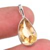 Natural Citrine Gemstone Handmade 925 Solid Sterling Silver Gift Pendant 1" J4g84