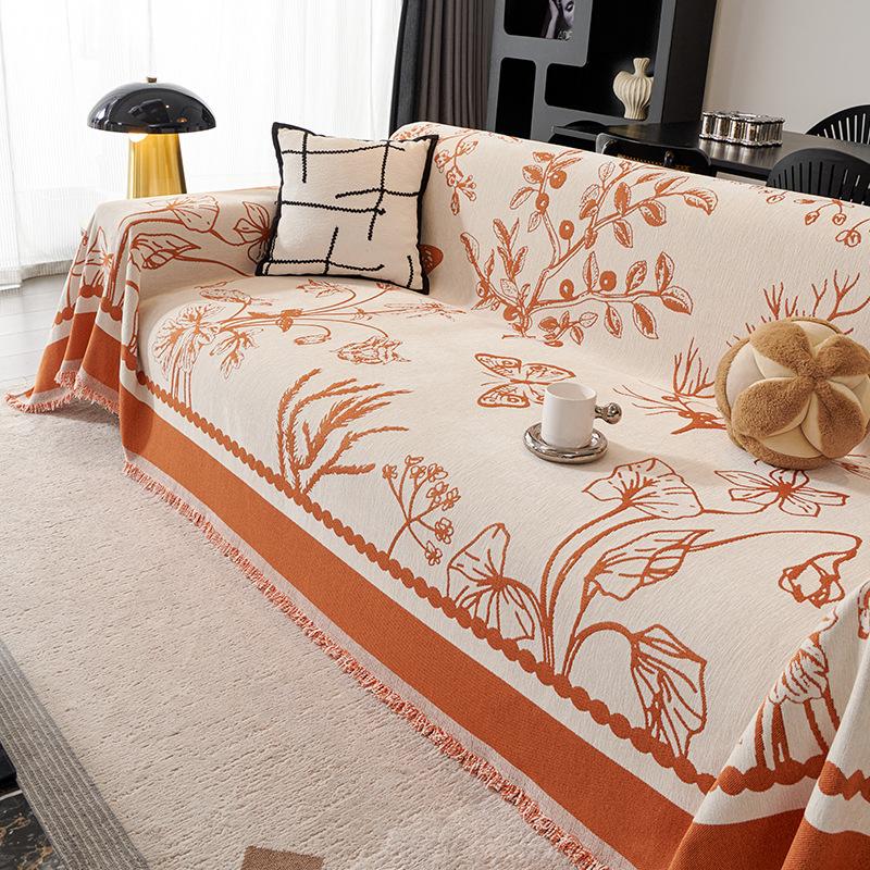 Винтажный утолщенный чехол для дивана из синели, нескользящее одеяло для дивана, простое подушка, полотенце для волос от ветра и песка, модное одеяло, полотенце для дивана