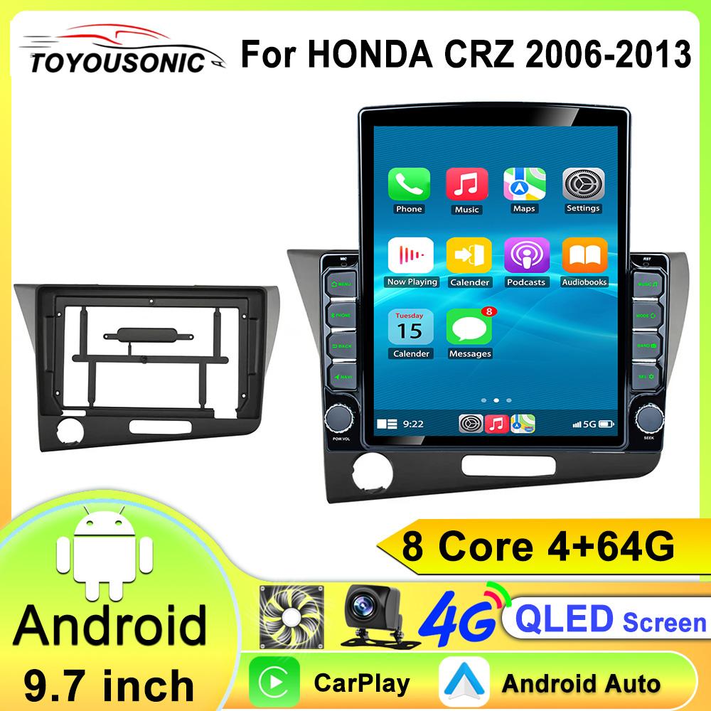 Android Car Radio для HONDA CRZ CR-Z 2006 2013 стерео GPS навигация видео мультимедийный проигрыватель 4G 8Core 9.7-дюймовый магнитофон