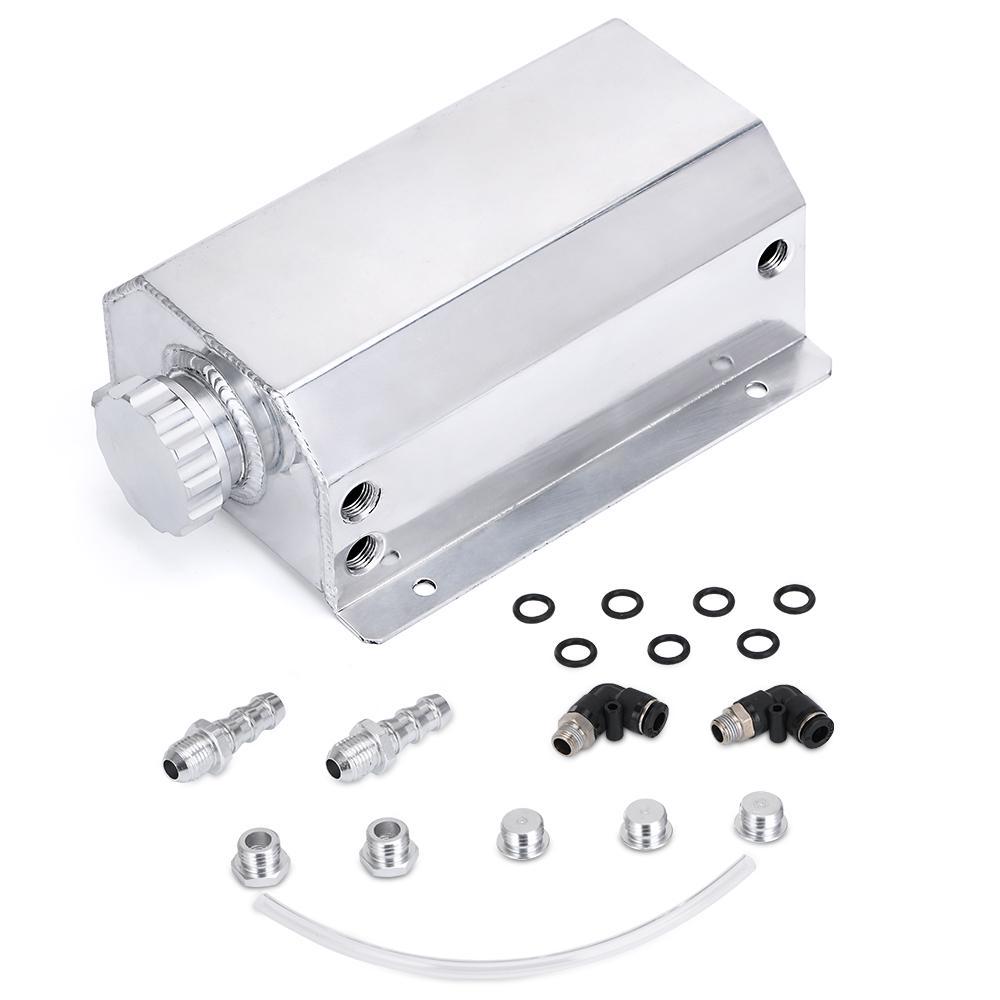 PQY Универсальный 2-литровый литой моторный маслоуловитель для топлива и газа, сапун, бутылка для охлаждающей жидкости, расширительный бачок для радиатора PQY-TK55BK