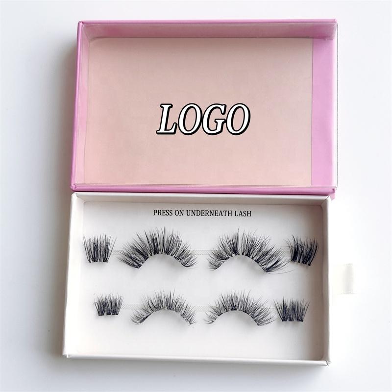 Clear Glue Super Fine Soft Band False Eyelashes Slef Adhesive Sticky Handmade Press on Strip Half Lashes