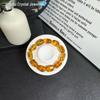 Natural Amber Flower Irregular Bracelet, Large Size 17x10MM
