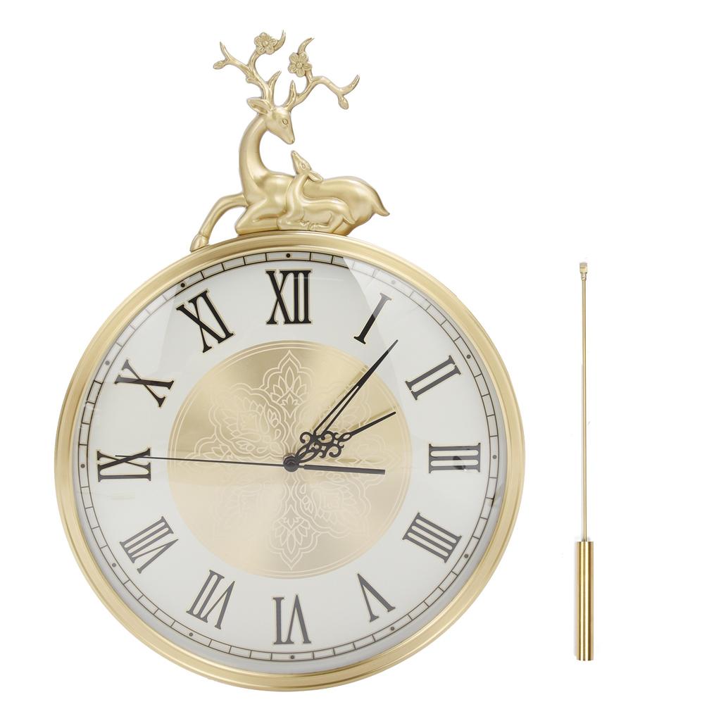 Большие настенные часы, бесшумные, медные, в европейском стиле, украшение интерьера гостиной, маятниковые часы