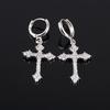 Korean Fashion Cross Earrings with High-Quality Zircon - European & American Classic Style Dangles