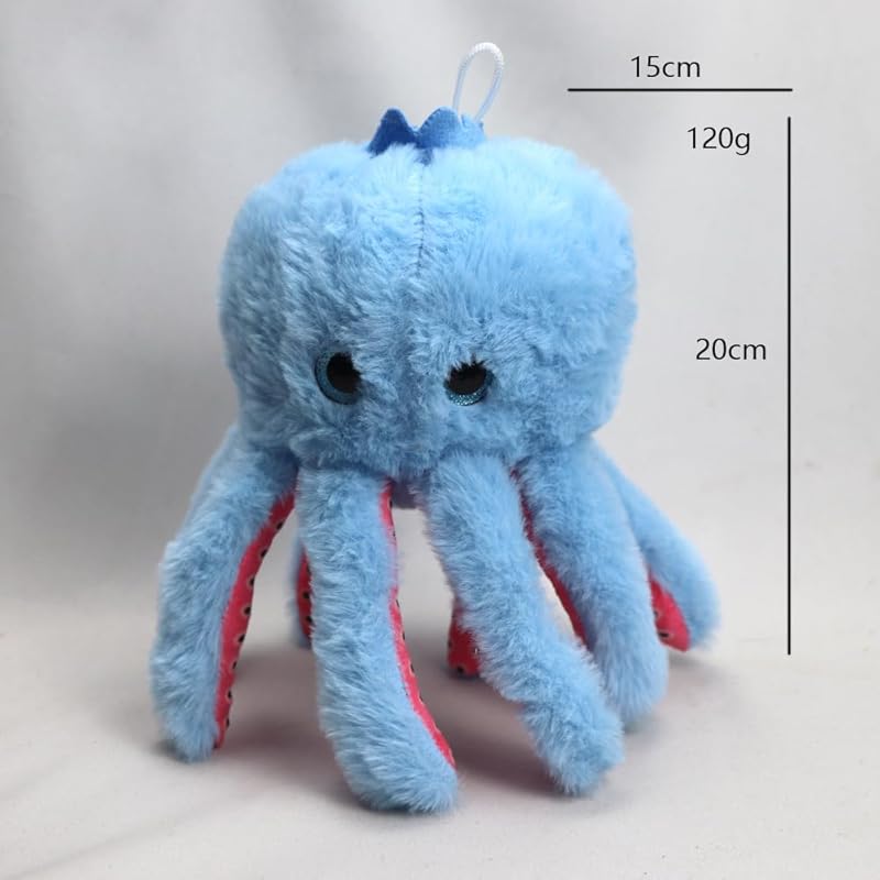 Итальянский мозг Лот Плюшевая игрушка Blueberini Octopussini, 20 см Подушка для бросания, Мягкая, Милая и Забавная, Декор комнаты, Фигурка, Детский праздничный подарок (Q)