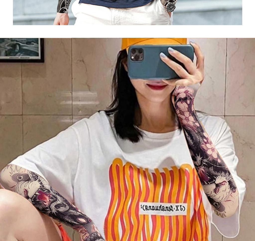 Мужские солнцезащитные рукава из ледяного шелка: Вождение, Велоспорт, Защита татуировок